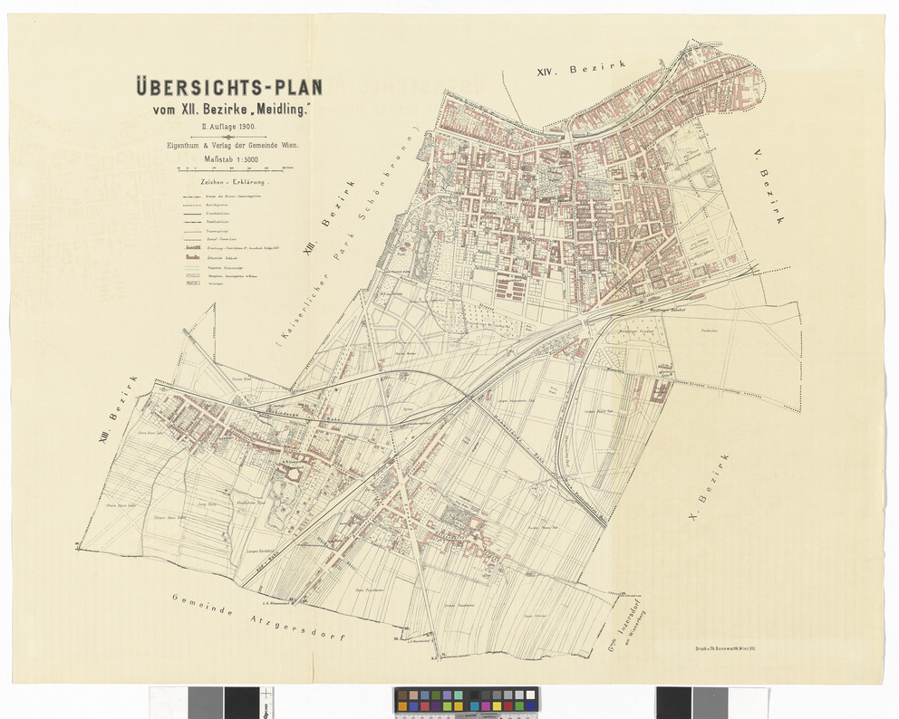 Bersichts Plan Vom Xii Bezirke Meidling Wien Museum Online Sammlung