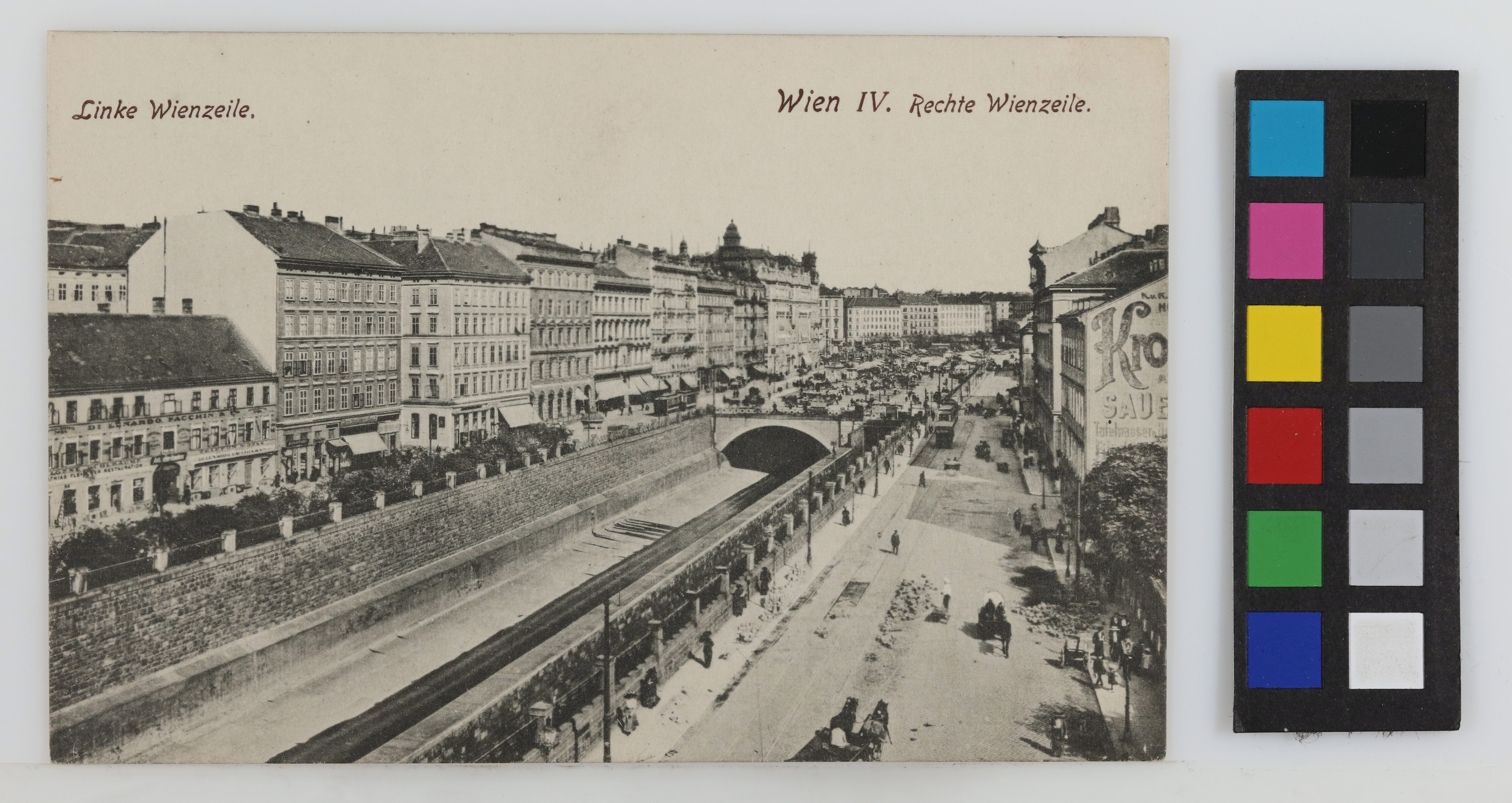 Wienfluss Mit Naschmarkt Ansichtskarte Wien Museum Online Sammlung