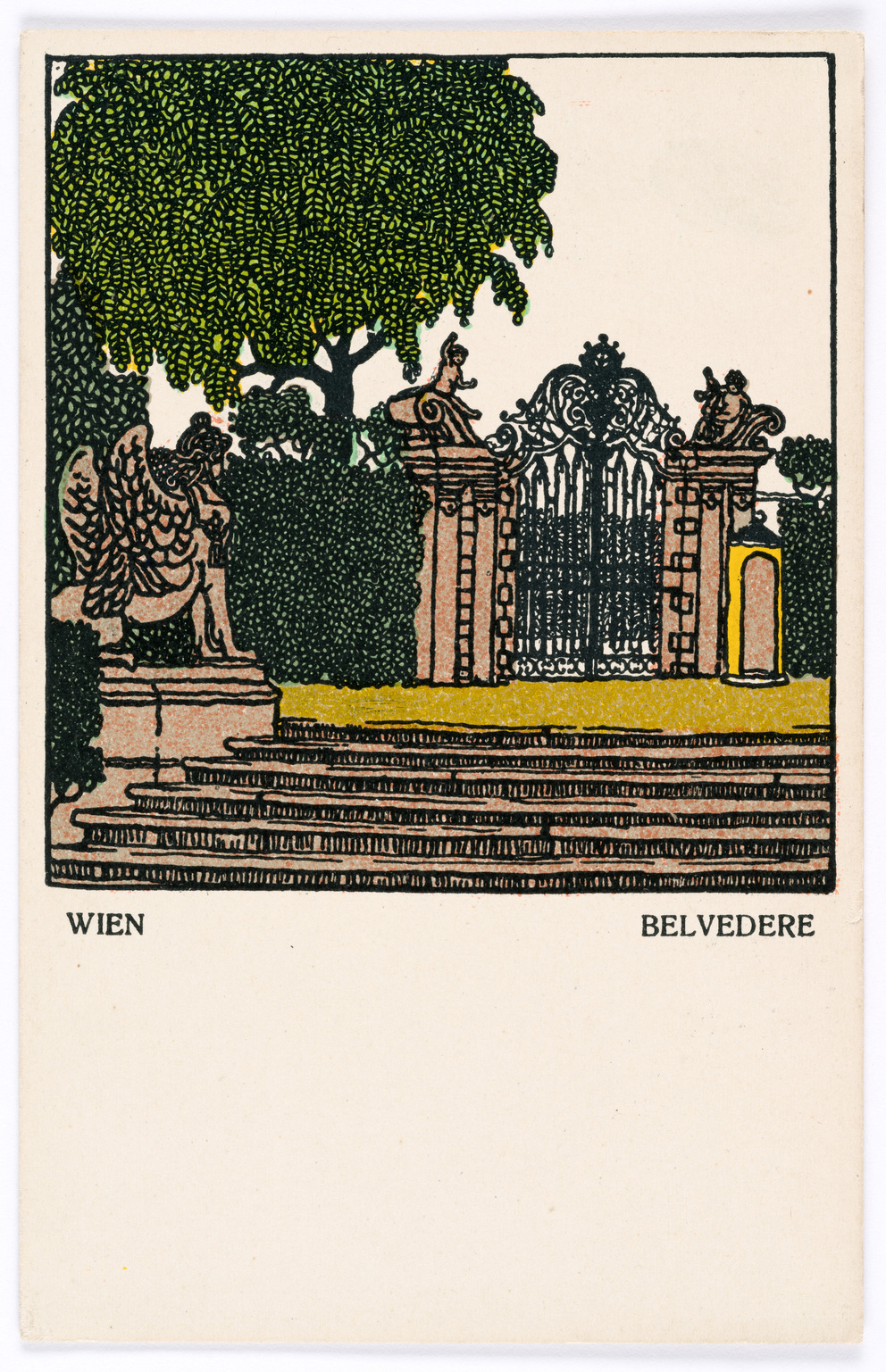 Postkarte der Wiener Werkstätte Nr 298 Wien Belvedere Wien Museum