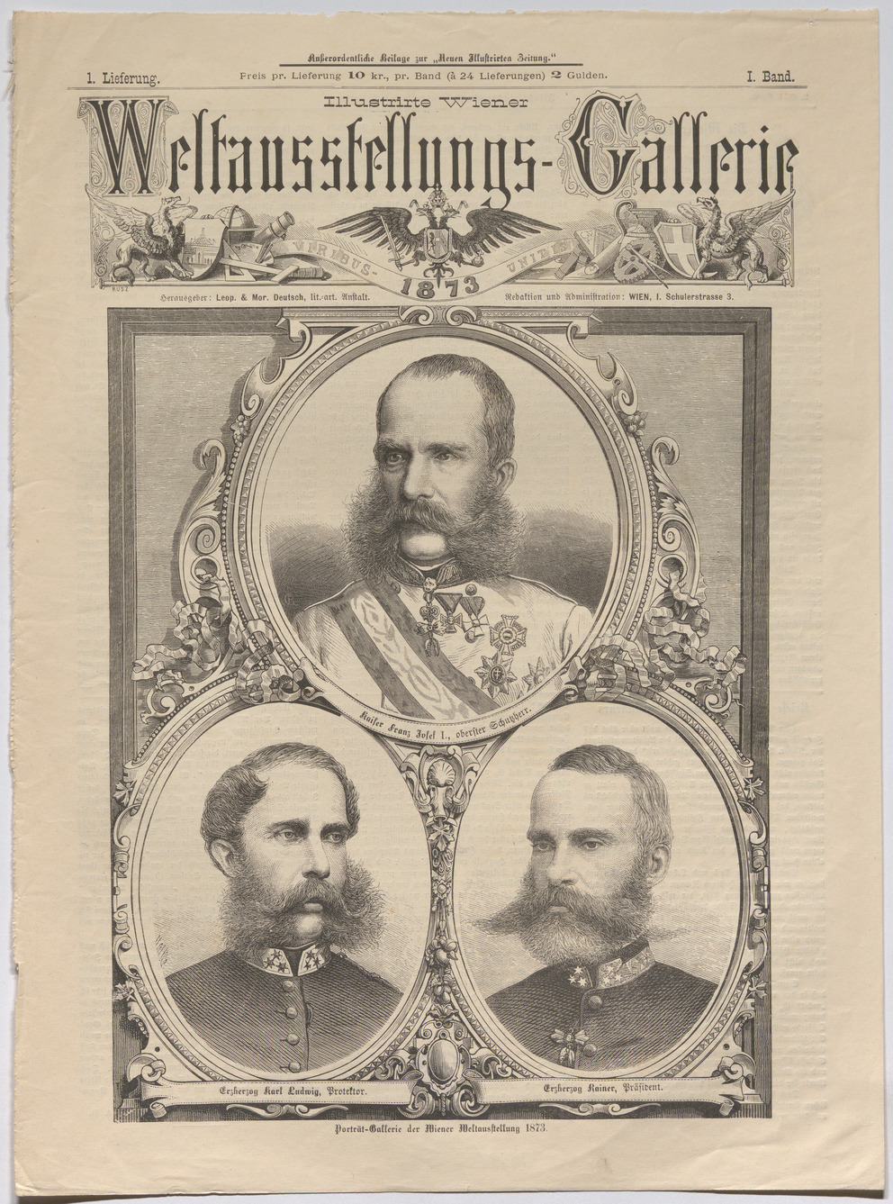 Porträt Gallerie der Wiener Weltausstellung 1873 Kaiser Franz Josef