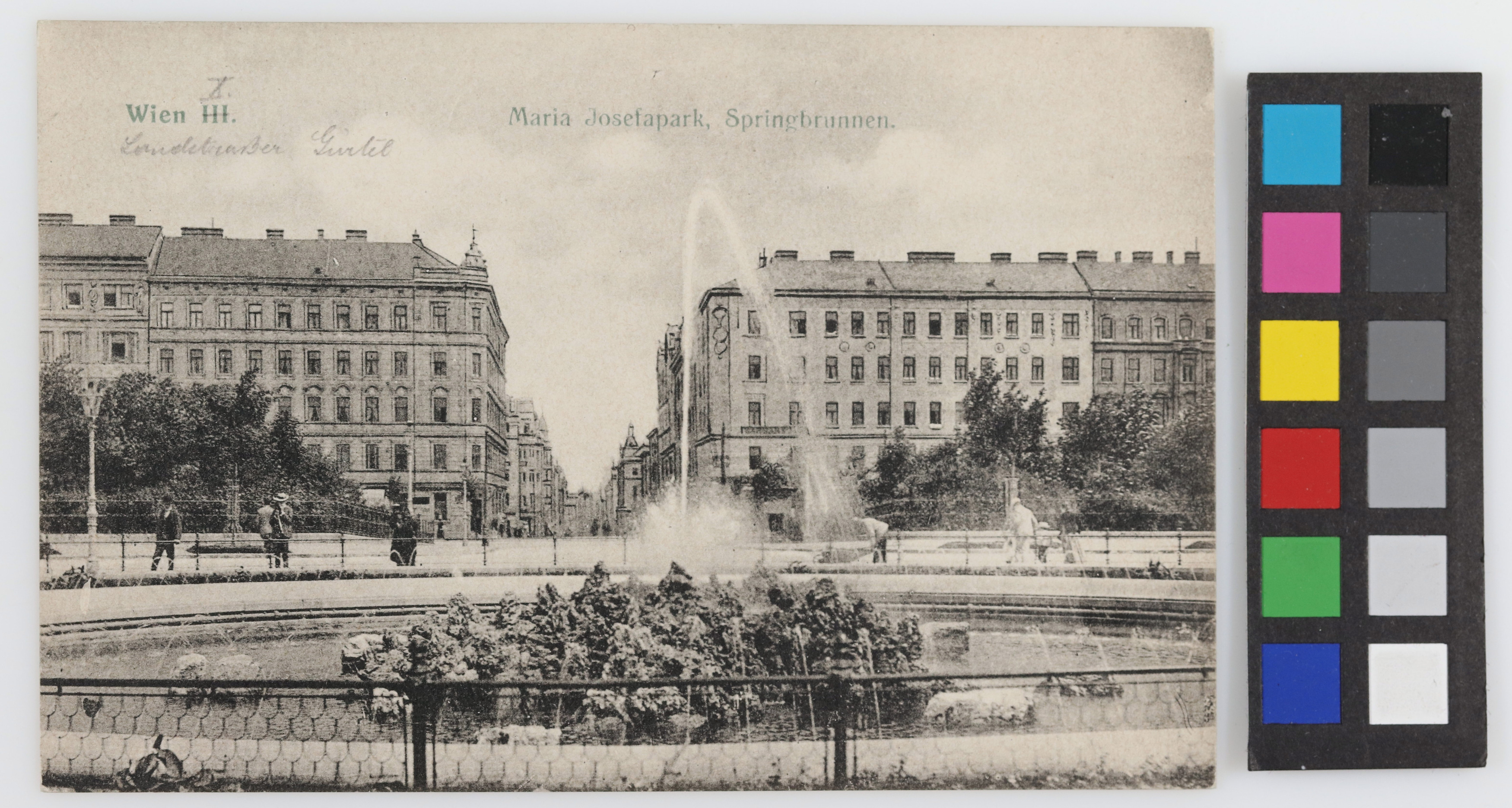 3., Schweizergarten (vormals MariaJosefaPark), mit Springbrunnen