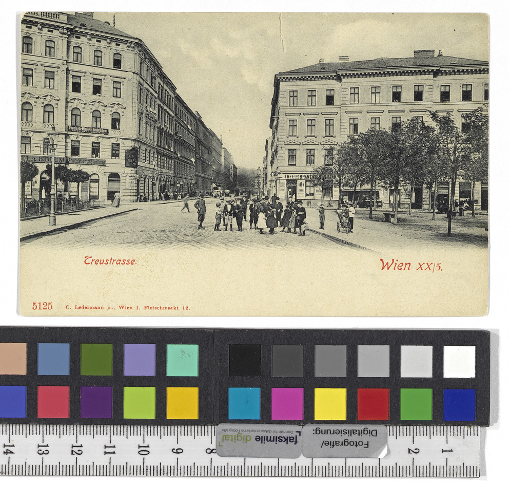 20., Treustraße - Blick vom Gaußplatz aus, Ansichtskarte – Wien Museum ...