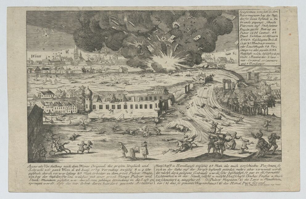 Explosion Des Pulvermagazins Bei Der Nussdorfer Linie Am 26 Juni 1779 Wien Museum Online Sammlung