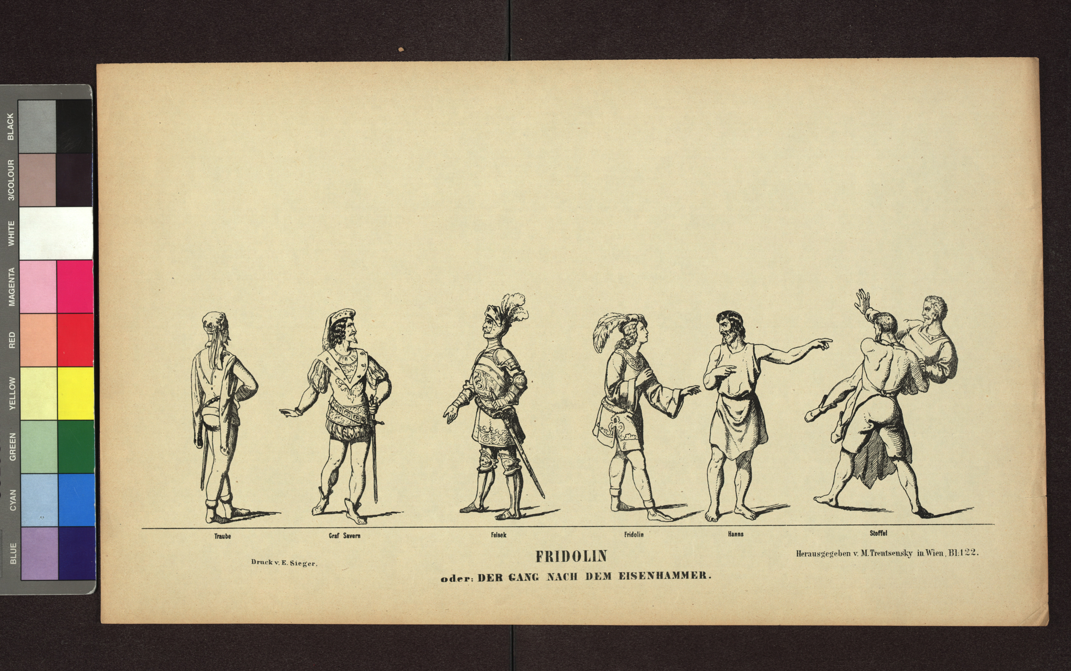 Altwiener Mandlbogen Theaterfiguren (Blatt Nr. 132, Fridolin, oder