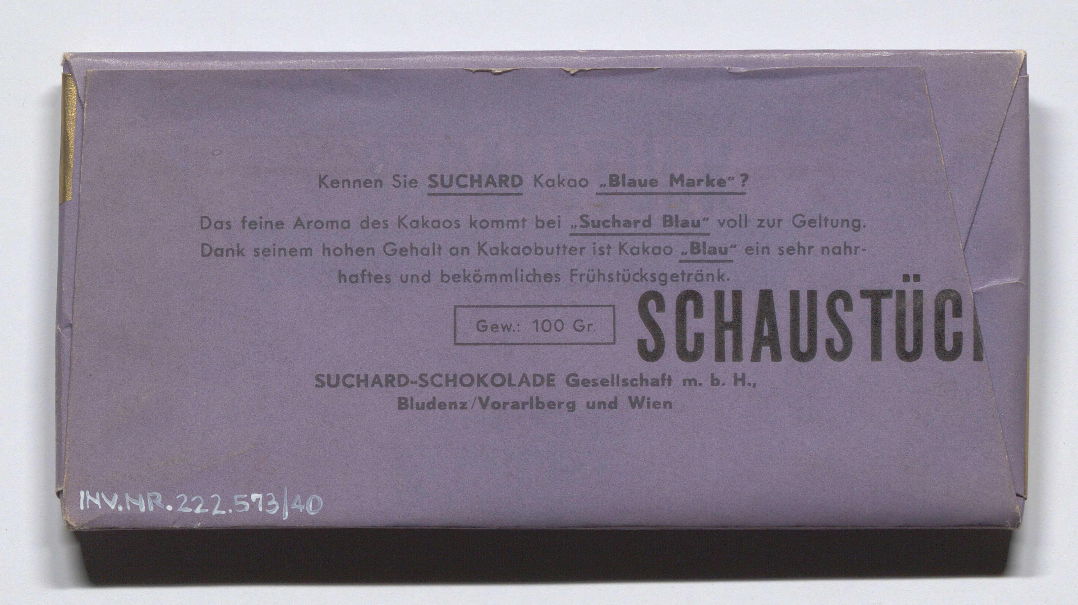 Suchard Milka Nuss Schokoladentafel Attrappe Wien Museum Online Sammlung 