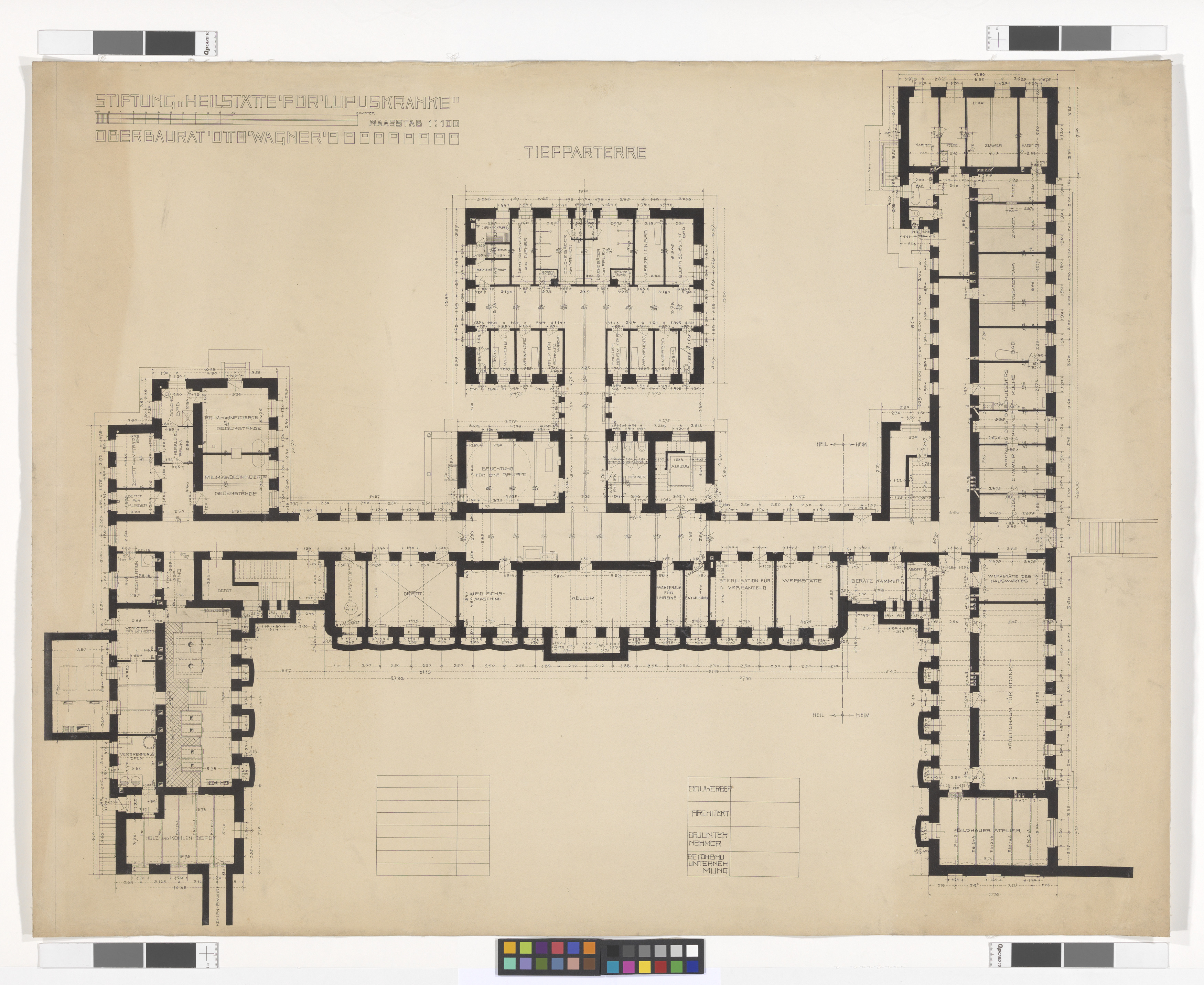 Lupusheilstätte, Grundriss Tiefparterre – Wien Museum Online Sammlung