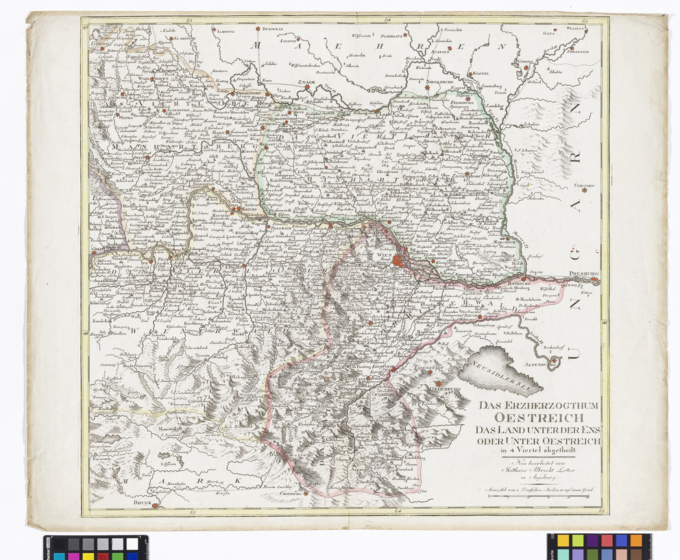 Karte des Erzherzogthums Österreichs, das Viertel unter der