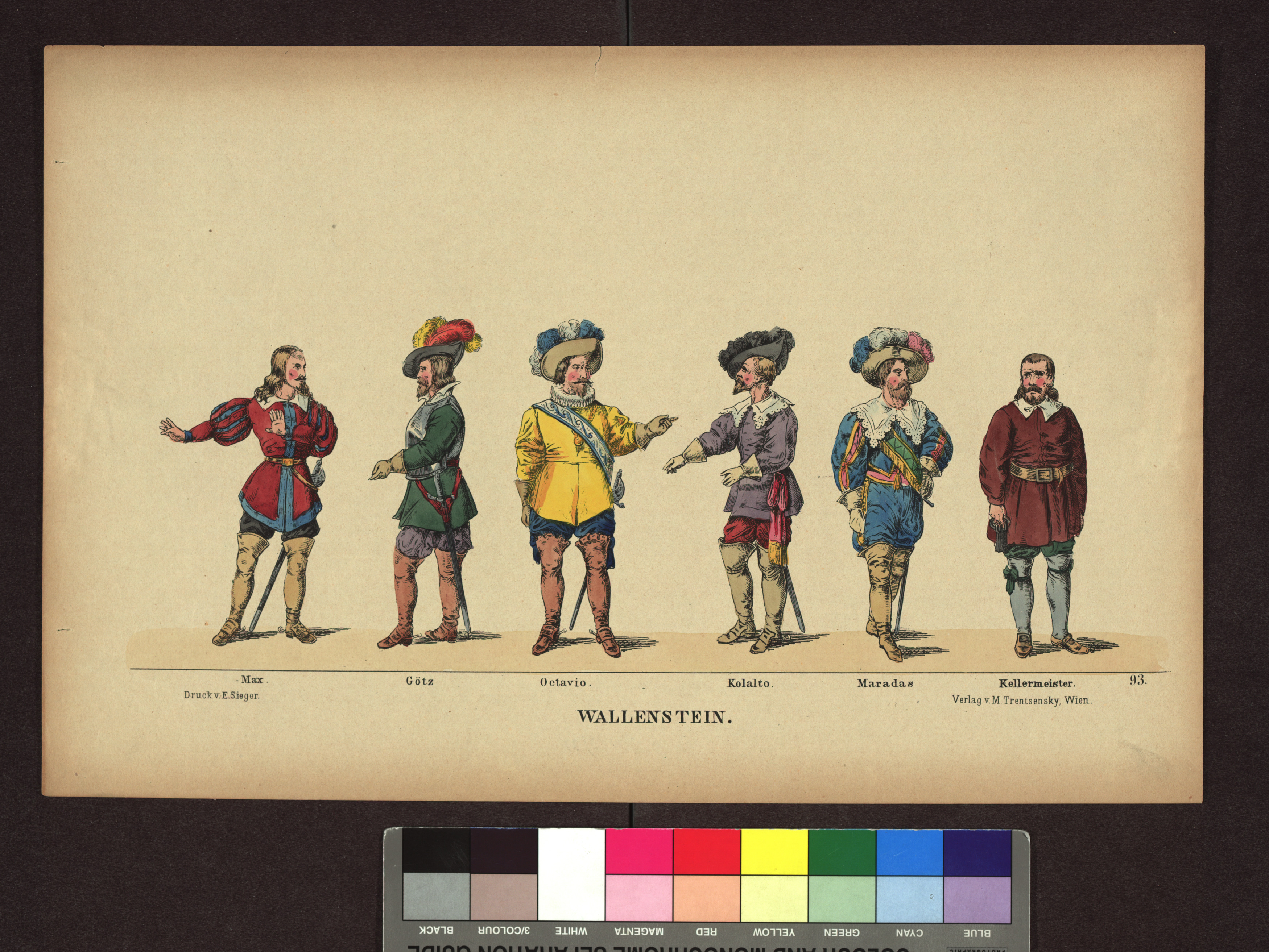 Altwiener Mandlbogen - Theaterfiguren (Blatt Nr. 93, Wallenstein), aus