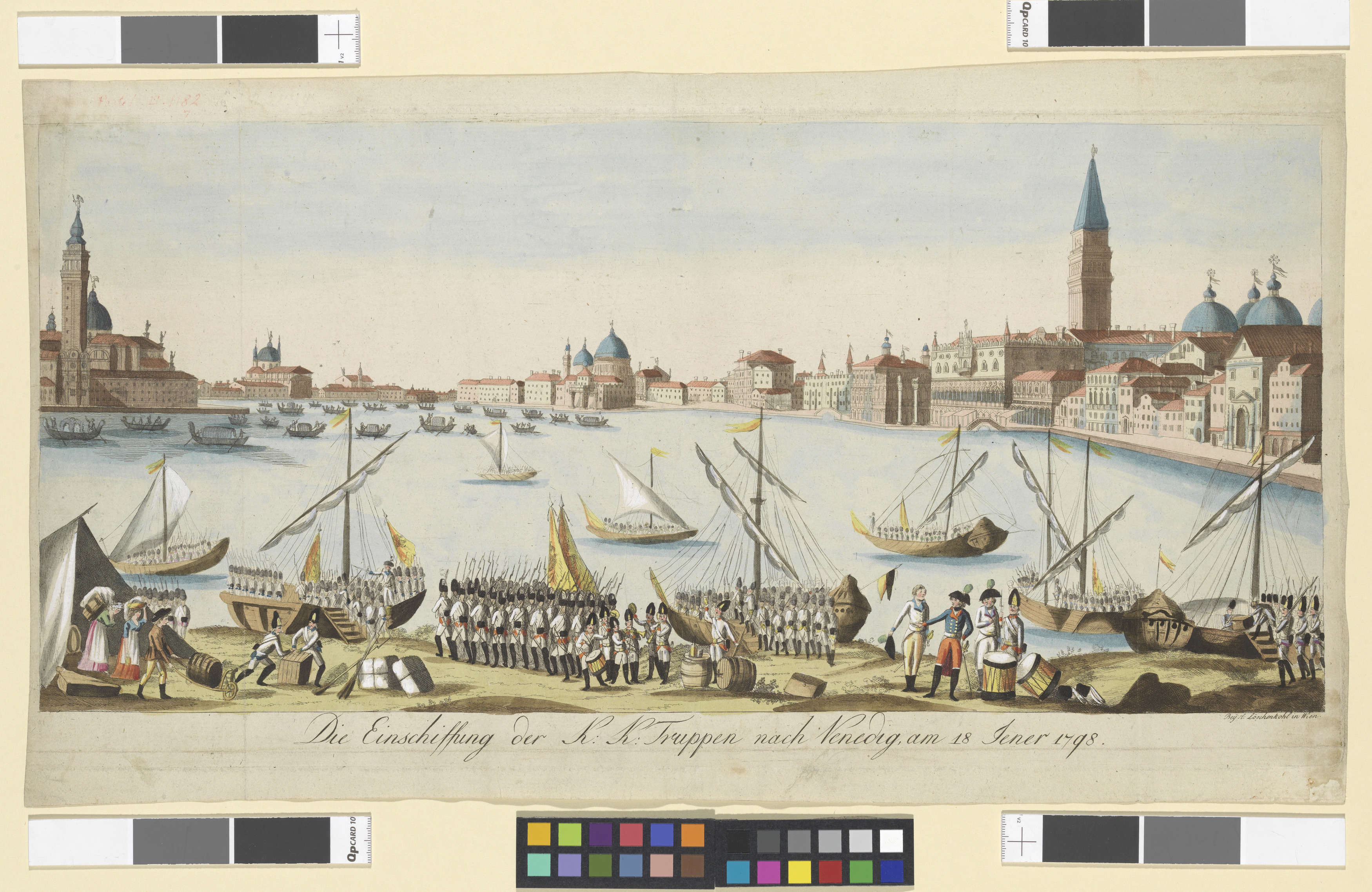 Die Einschiffung der k. k. Truppen nach Venedig am 18. Jänner 1798