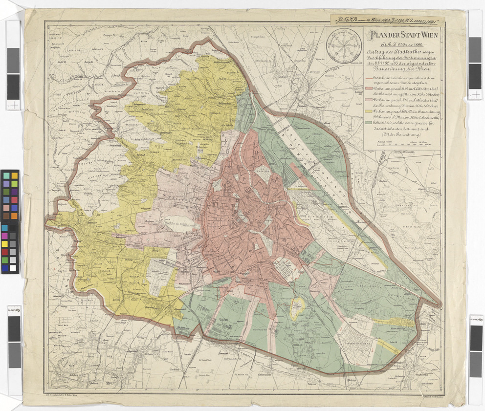 Plan der Stadt Wien (Bauzonenplan), Vorlage zum Wettbewerb um den