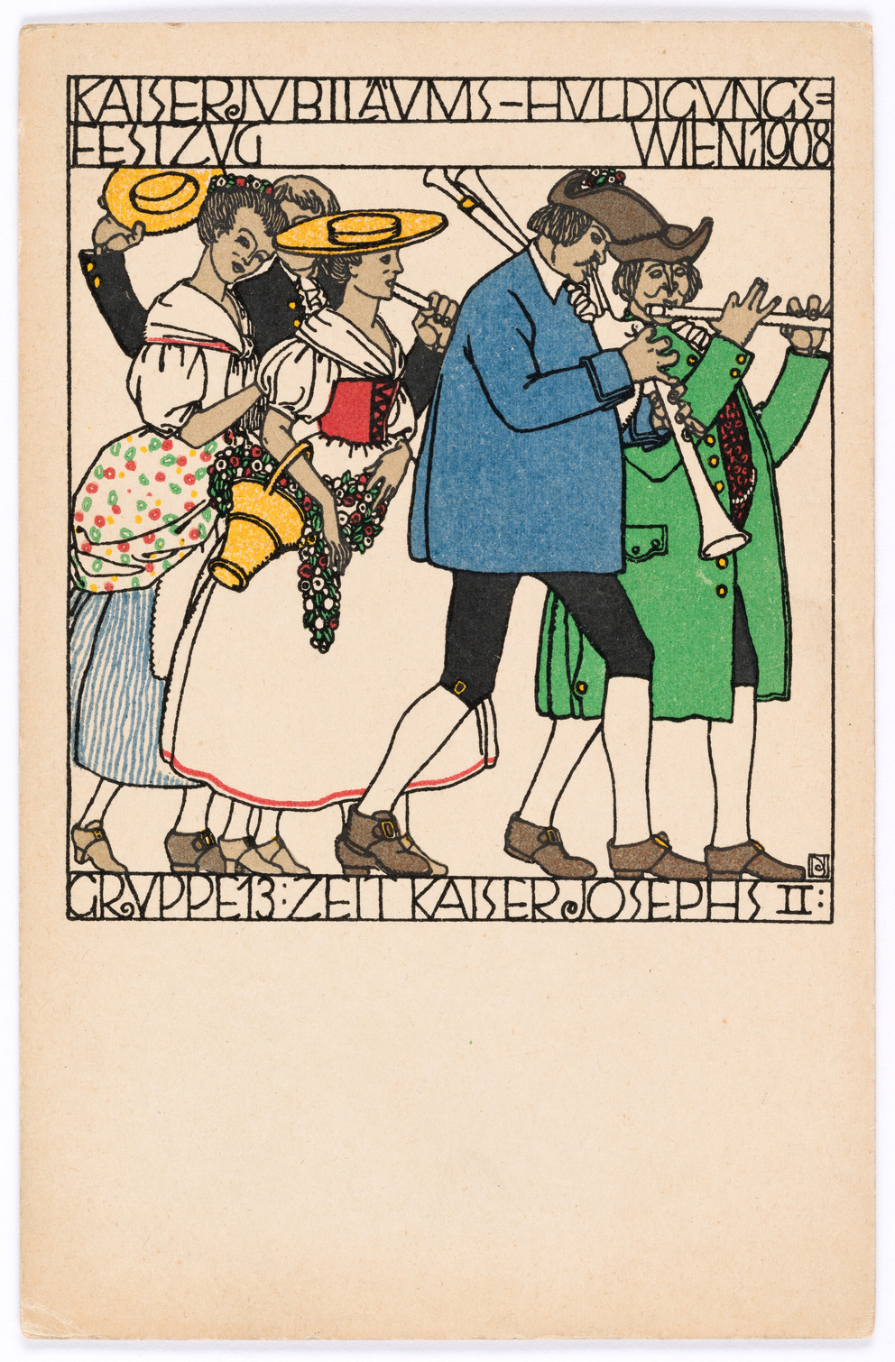 Postkarte der Wiener Werkstätte Nr. 169: Kaiserjubiläums-Huldigungs ...